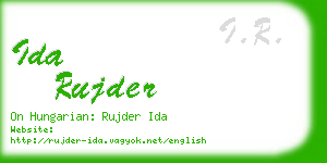 ida rujder business card